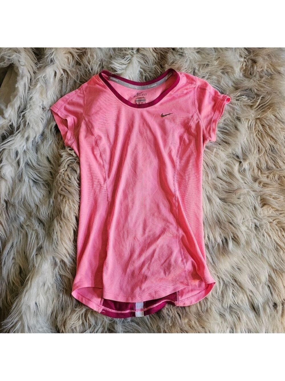 Nike Pink Color Block Athletic Set Top XS Leggings XS Shorts S - Picture 2 of 10